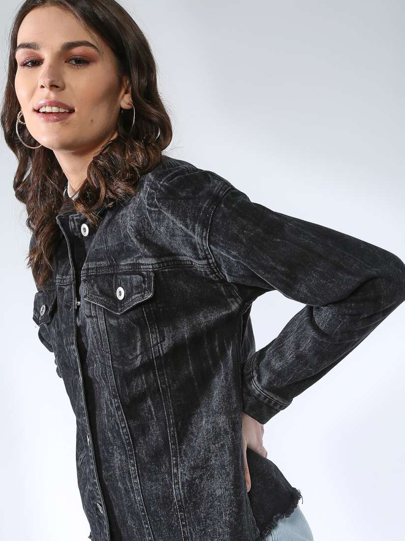 Buy Blue Saint Men Black Solid Lightweight Denim Jacket Jackets for Men 13603362 Myntra