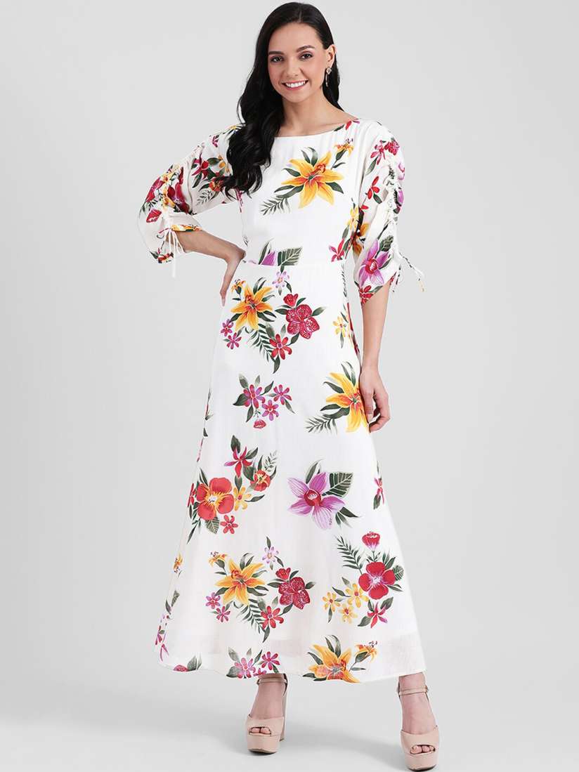 Buy Zink London Women Off White Printed Maxi Dress Dresses for Women 13612038 Myntra