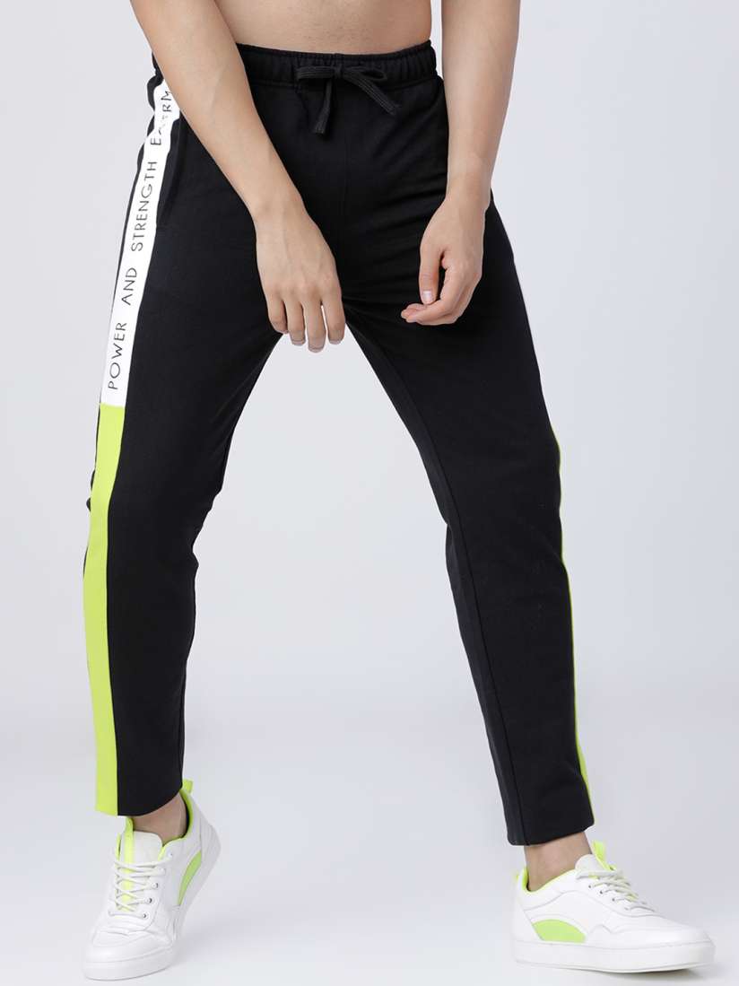 Buy LOCOMOTIVE Men Black White Solid Slim Fit Track Pants Track Pants for Men 13780156 Myntra