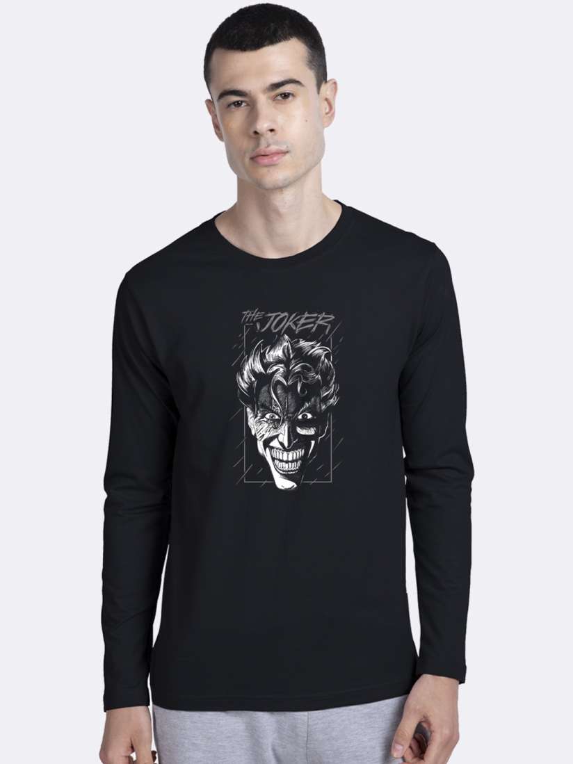 Buy Bewakoof Dc Joker Stare Glow In Dark Full Sleeve T Shirt Tshirts for Men 13861216 Myntra