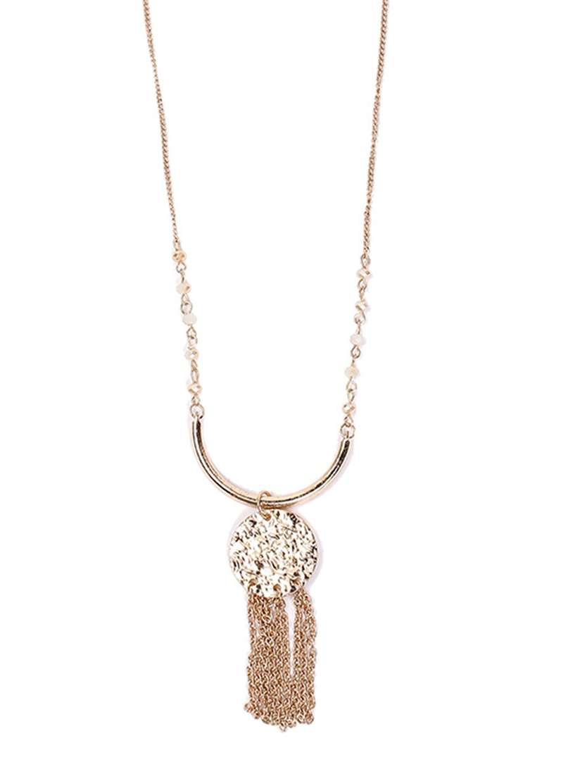 Buy FOREVER 21 Rose Gold Metal Tasselled Necklace Necklace and