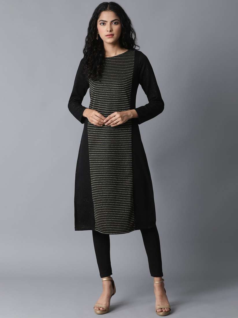 Myntra black kurta cheap