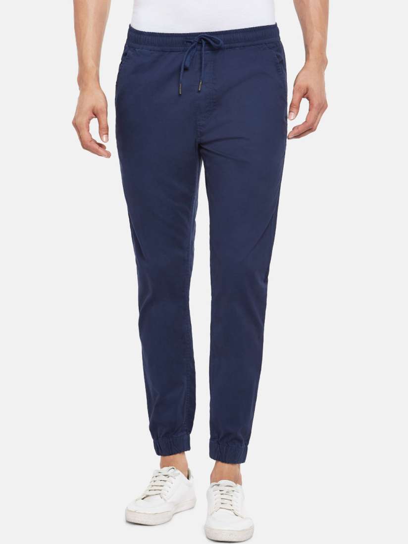 Buy Urban Ranger by pantaloons Men Navy Blue Slim Fit Solid Joggers Trousers for Men 13905796 Myntra