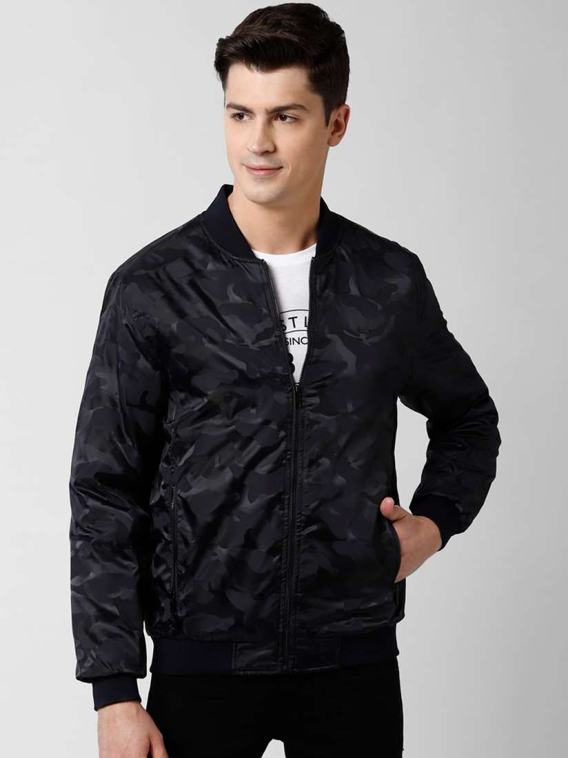 Buy Peter England Casuals Men Navy Blue Printed Bomber Jacket Jackets for Men 13919640 Myntra