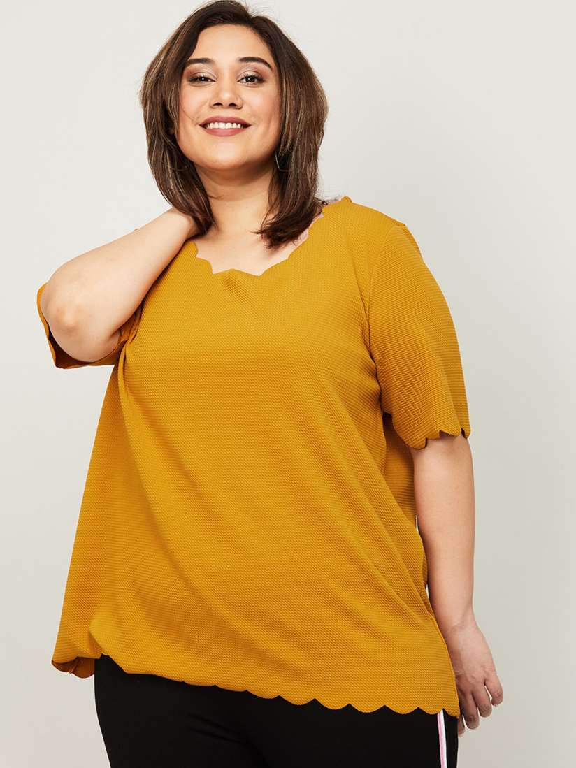 Buy Nexus by Lifestyle Women Mustard Yellow Plus Size Regular Top Tops for Women 13945472 Myntra