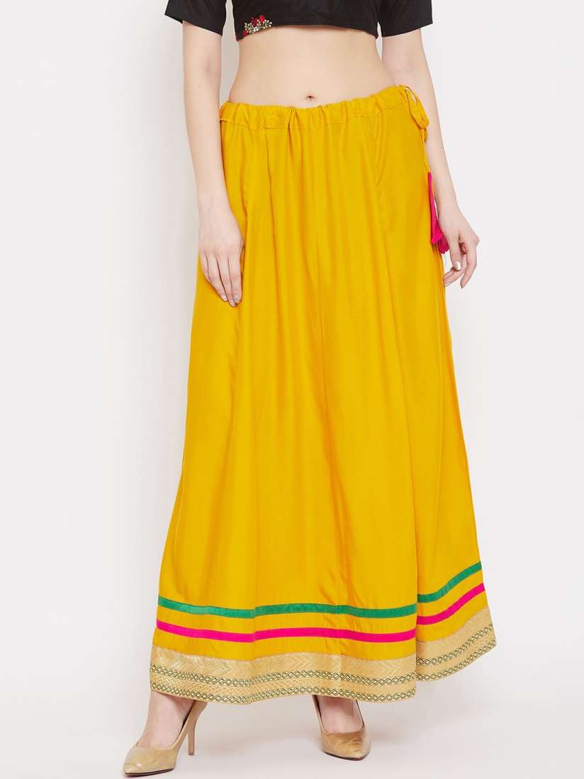 Buy Clora Creation Women Mustard Yellow Solid Flared Maxi Skirt Skirts for Women 13955676 Myntra