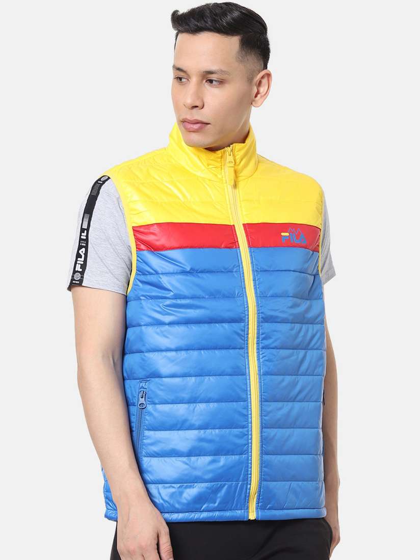 Buy FILA Men Blue Yellow Colourblocked Puffer Jacket Jackets for Men 13955008 Myntra
