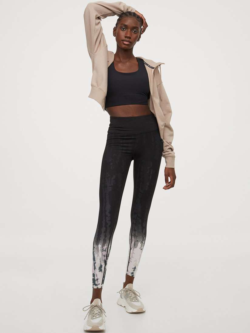 Buy H M Women Multicoloured Printed Bum Sculpting Sports Tights Leggings for Women 13964454 Myntra