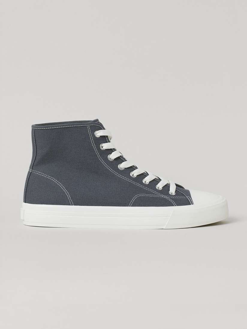 Buy H M Men Blue Solid Canvas Hi top Trainers Casual Shoes for Men 13965292 Myntra