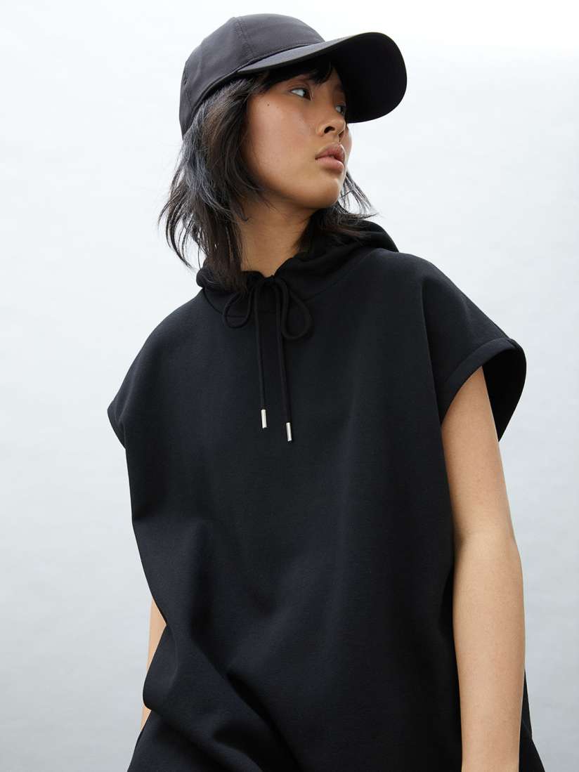 Buy H M Women Black Solid Hooded Sweatshirt Dress Dresses for Women 13969696 Myntra