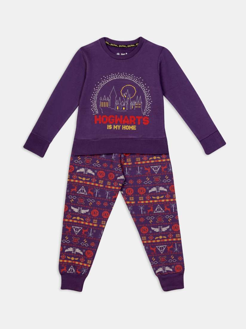 Buy Nap Chief Unisex Kids Purple Red Harry Potter Printed Organic Cotton Night Suit Night suits for Unisex Kids 13979990 Myntra
