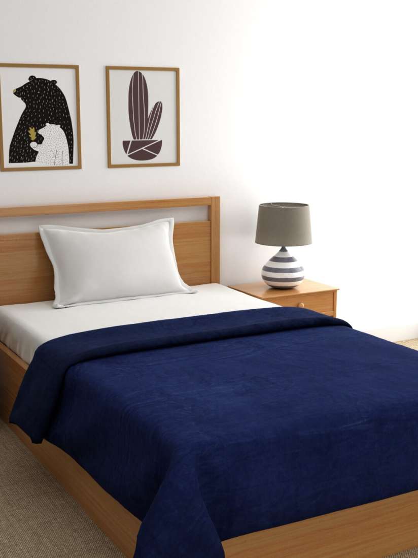 Buy Raymond Home Navy Blue Solid AC Room 233 GSM Single Bed Blanket Blankets Quilts and Dohars for Unisex 13798358 Myntra