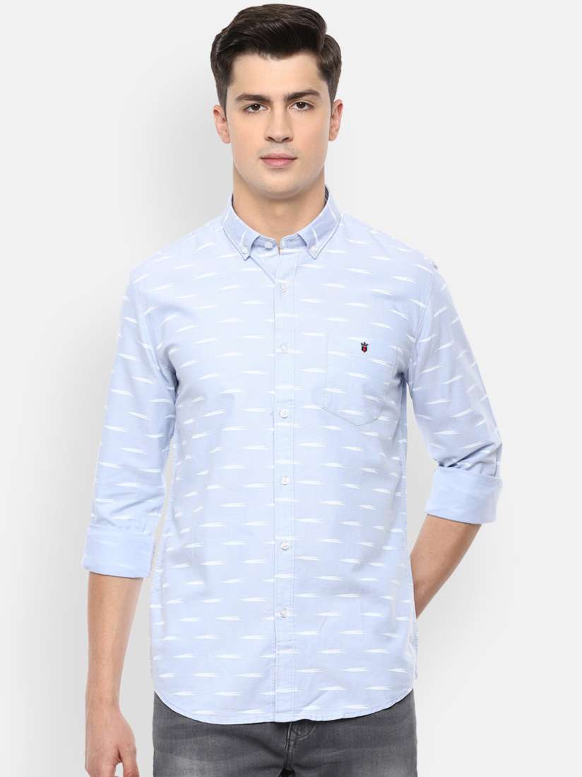 Buy Louis Philippe Jeans Men Blue Regular Fit Printed Casual Shirt Shirts for Men 14009132 Myntra