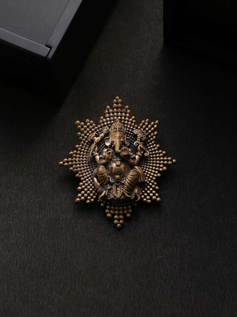 Buy COSA NOSTRAA Men Gold Toned The Lord Ganesha Statement Brooch Brooch for Men 13807168 Myntra