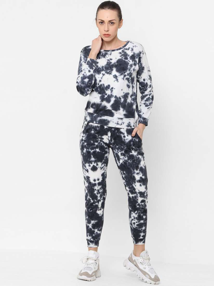 Buy Tuna London Women Black White Tie Dye Tracksuit Tracksuits for Women 13808252 Myntra