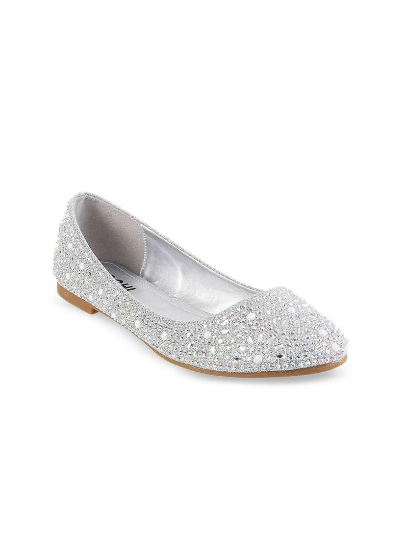 Buy Mochi Women Silver Toned Solid Ballerinas Flats for Women 13815992 Myntra