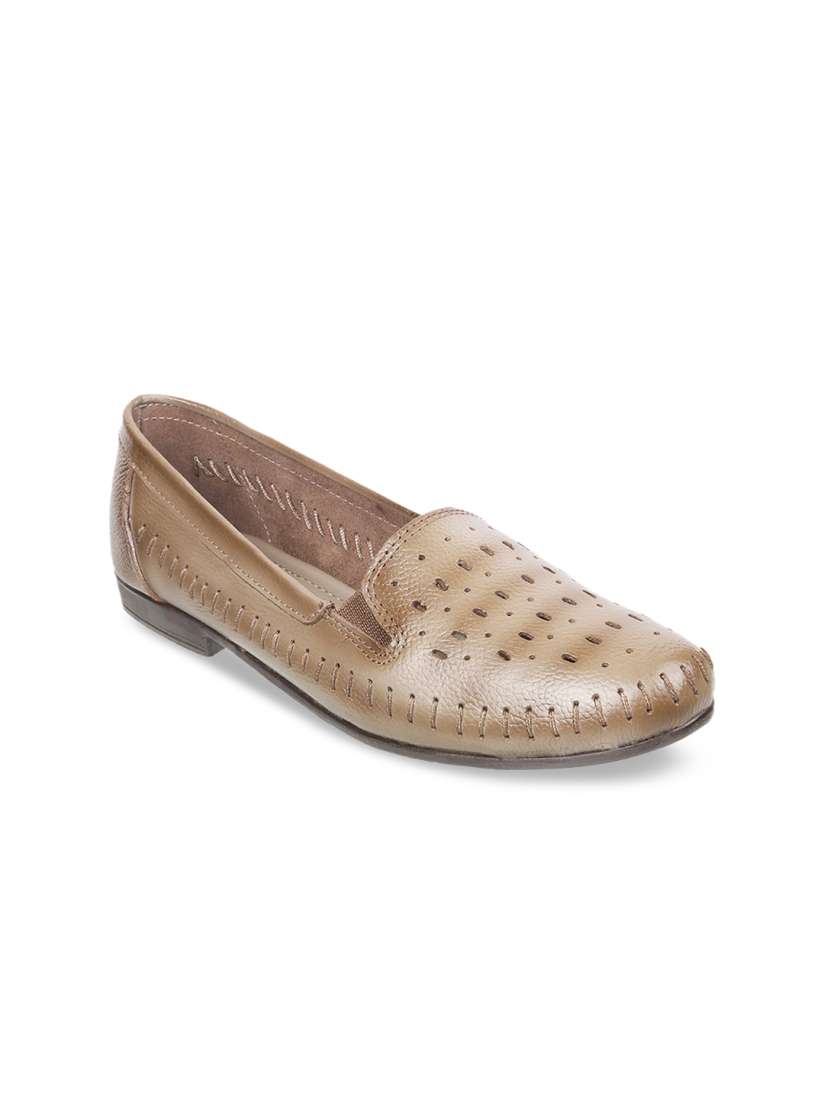 Buy Mochi Women Beige Solid Leather Ballerinas Flats for Women 13815986 Myntra