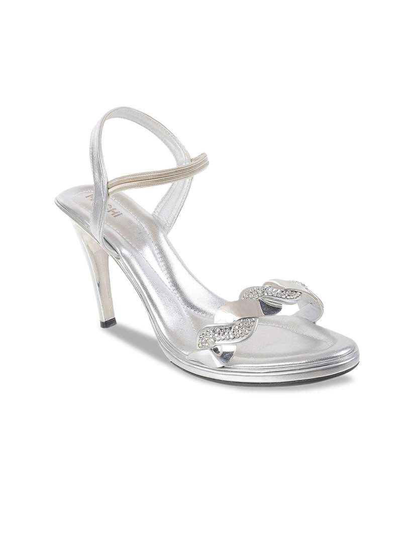 Buy Mochi Women Silver Toned Embellished Stilettos Heels for Women 13821744 Myntra