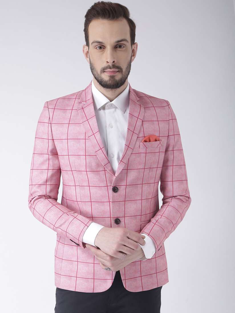 Buy Hangup Men Pink Checked Single Breasted Casual Blazer Blazers for Men 13828032 Myntra