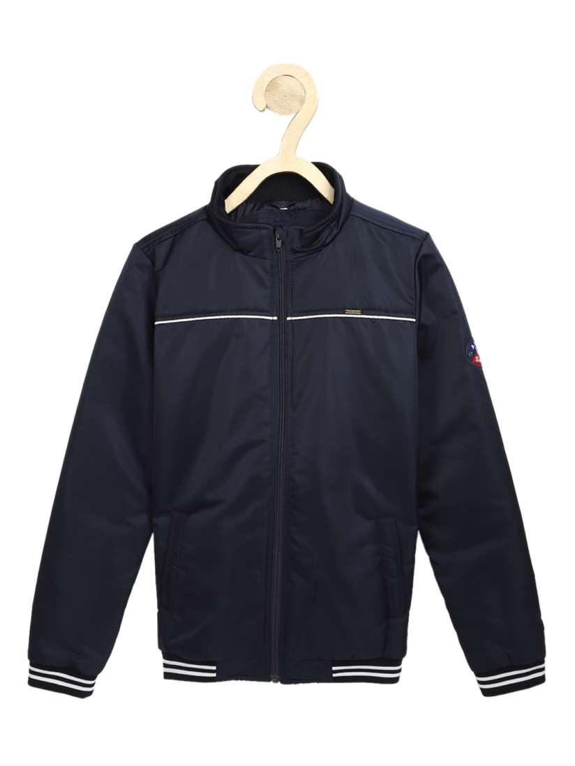 Buy Allen Solly Junior Boys Navy Blue Solid Windcheater Bomber Jackets for Boys 13835050 Myntra