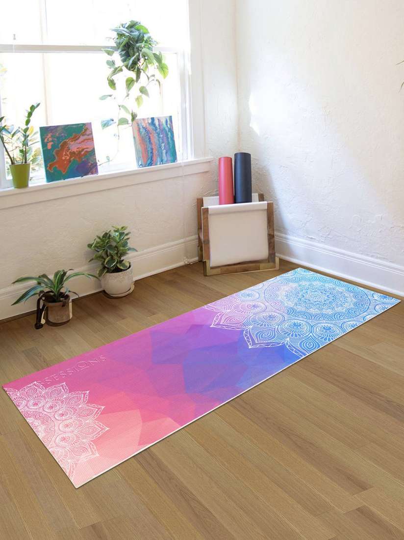 Buy OBSESSIONS Unisex Pink Blue Printed 6 MM Yoga Mat Yoga Mats for Unisex 13836440 Myntra
