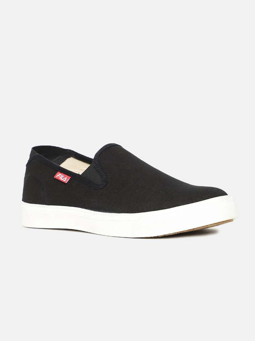 Fila black slip ons discount