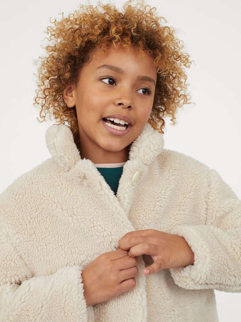 Buy H M Girls Beige Teddy Coat Coats for Girls 14080012 Myntra