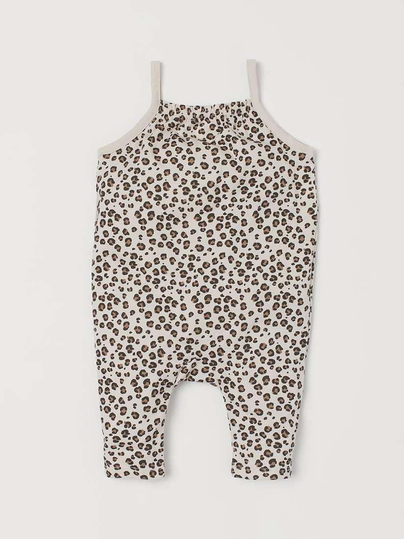 Beige Hm Rompers Baby Textured Jersey Romper