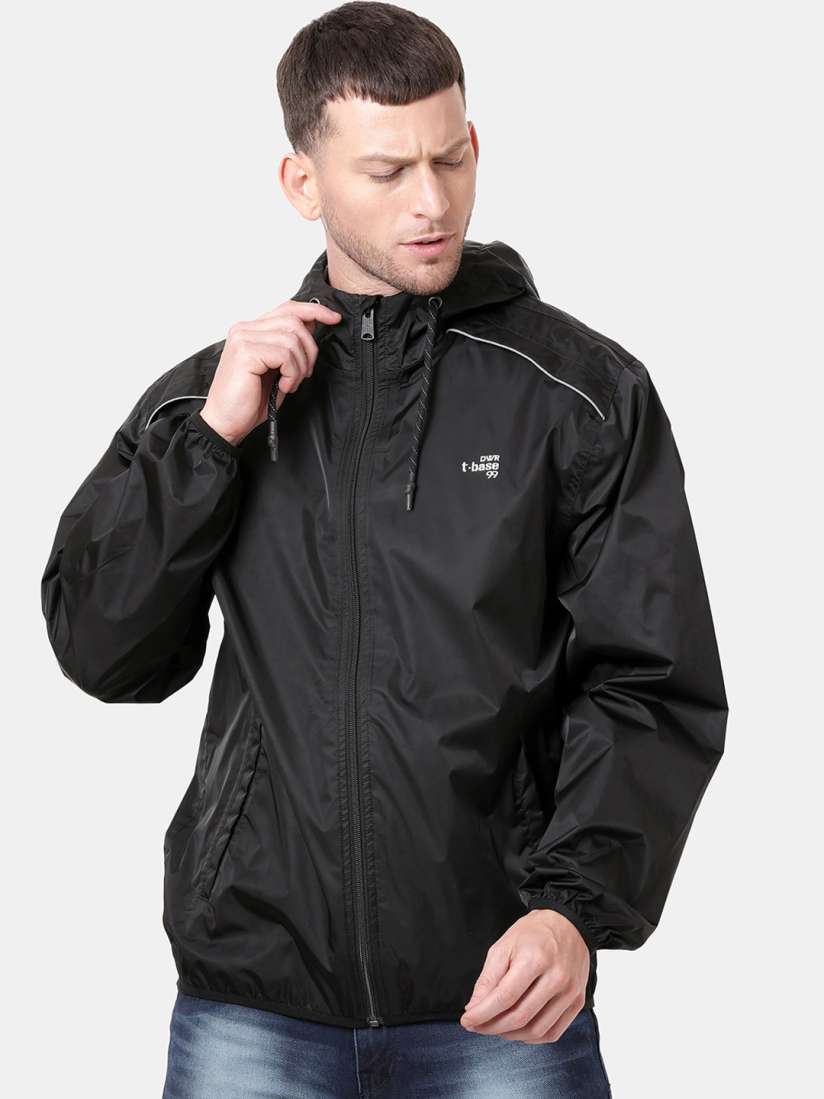 Buy t base Men Black Solid Waterproof Rain Jacket Rain Jacket for Men 14114520 Myntra