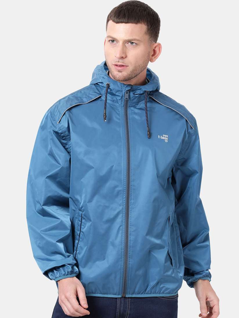 Buy t base Men Blue Solid Waterproof Rain Jacket Rain Jacket for Men 14114480 Myntra