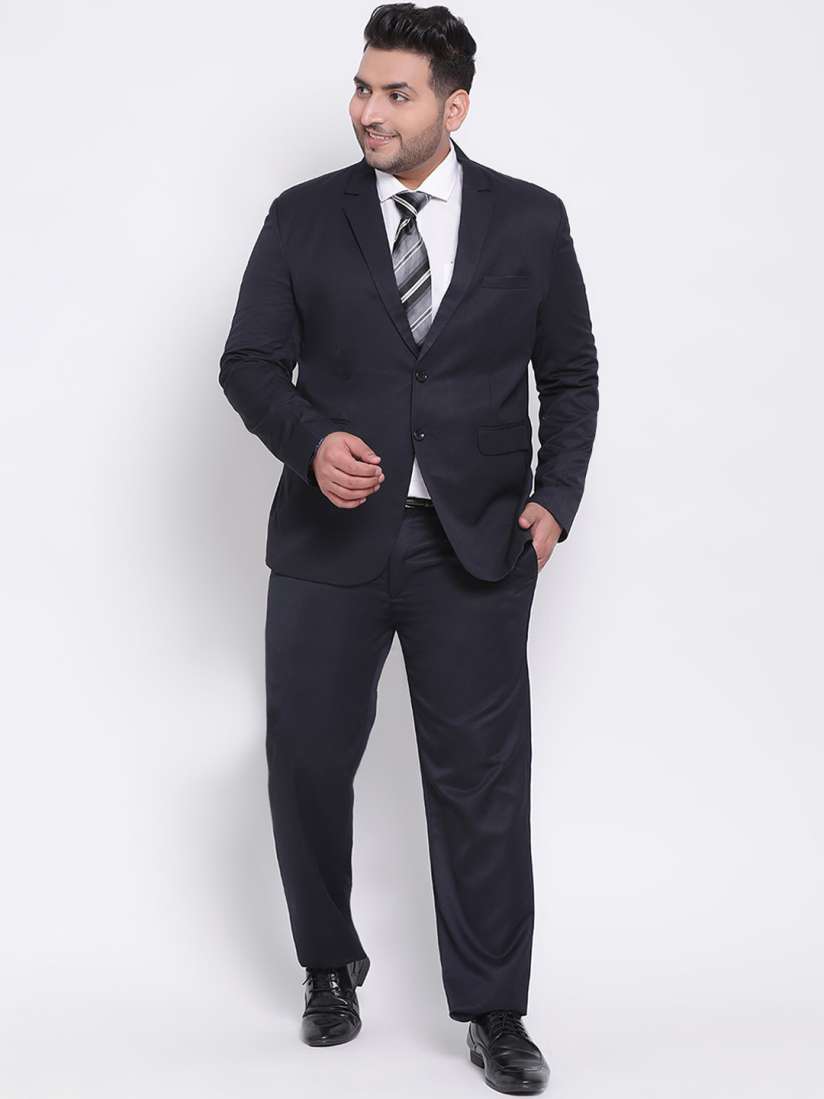 Buy Hangup Men Plus Size Navy Blue Solid Single Breasted 2 Piece Formal Suit Suits for Men 14144514 Myntra