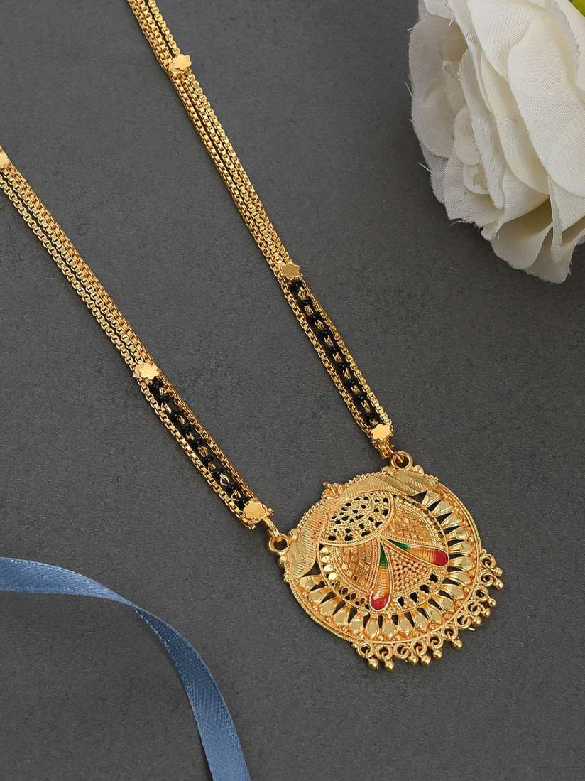 Buy Silvermerc Designs Gold Plated Black Red Beaded Meenakari Mangalsutra Mangalsutra for Women 14136524 Myntra