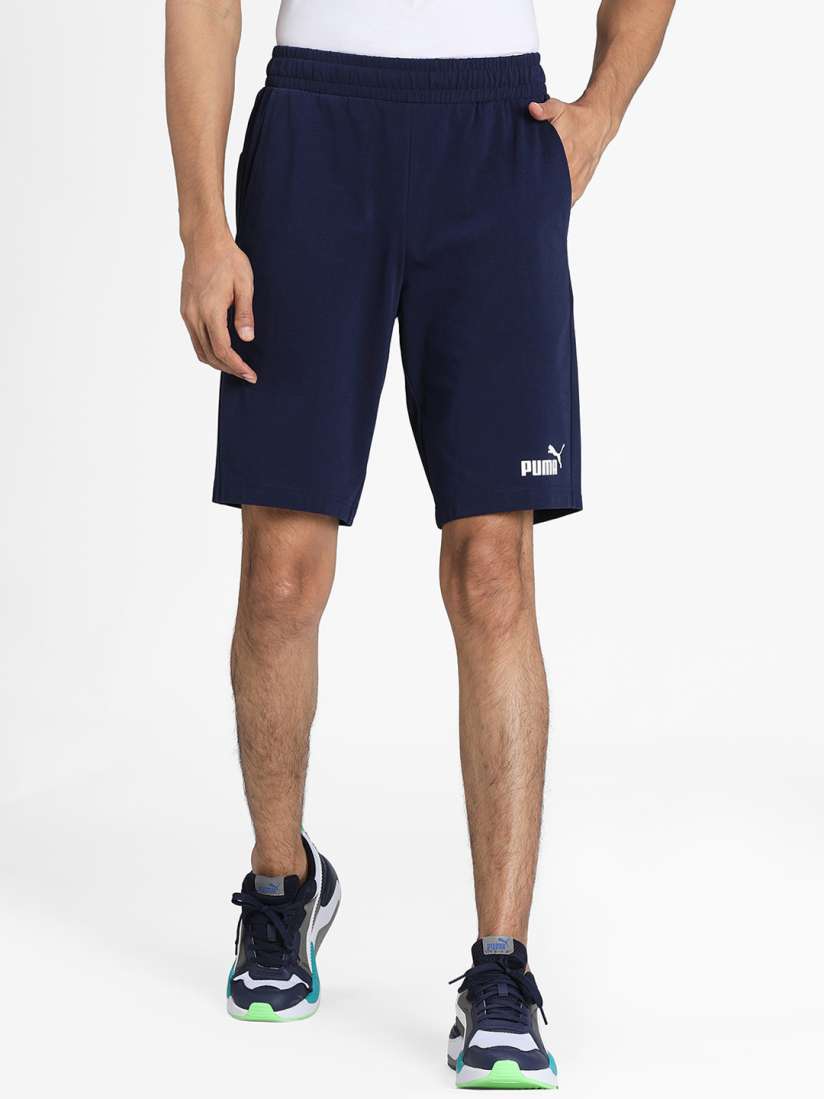 Buy Puma Men Navy Blue Solid Regular Fit Cotton Sports Shorts Shorts for Men 14162074 Myntra