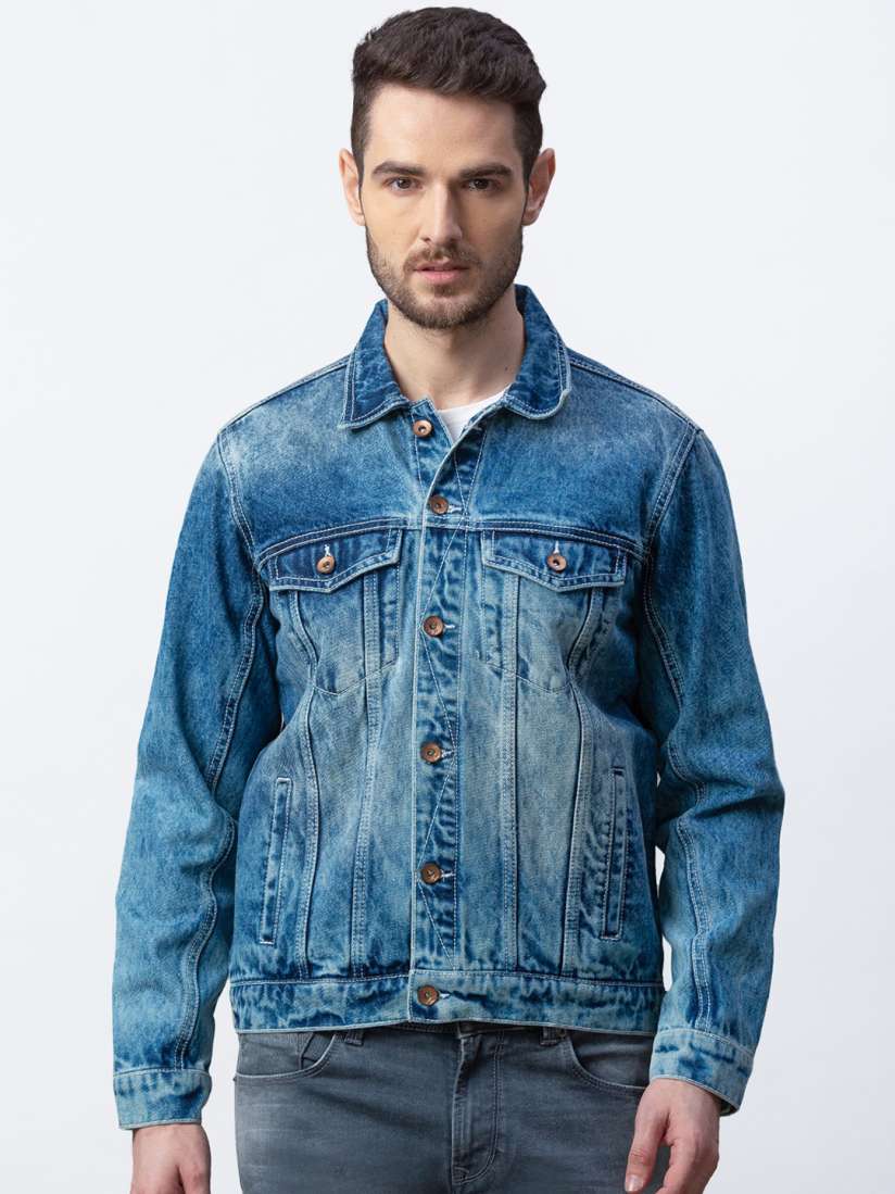 Buy SPYKAR Men Blue Solid Denim Jacket Jackets for Men 14175838 Myntra