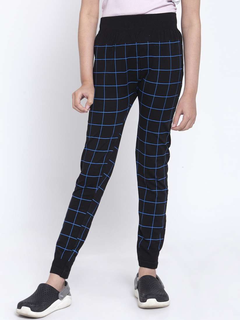 Buy KLOTTHE Girls Black Blue Checked Slim Fit Ankle Length Treggings Jeggings for Girls 14167832 Myntra