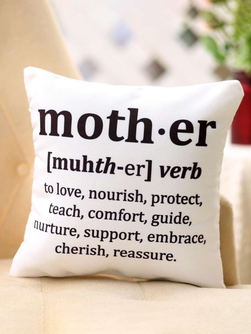 Buy Ferns N Petals White Black Meaning of Mother Printed Cushion Cushions for Unisex 14170322 Myntra