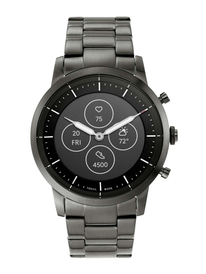 Buy Fossil Men Grey Solid Collider Hybrid HR Smoke Smartwatch FTW7009 Smart Watches for Men 14194464 Myntra