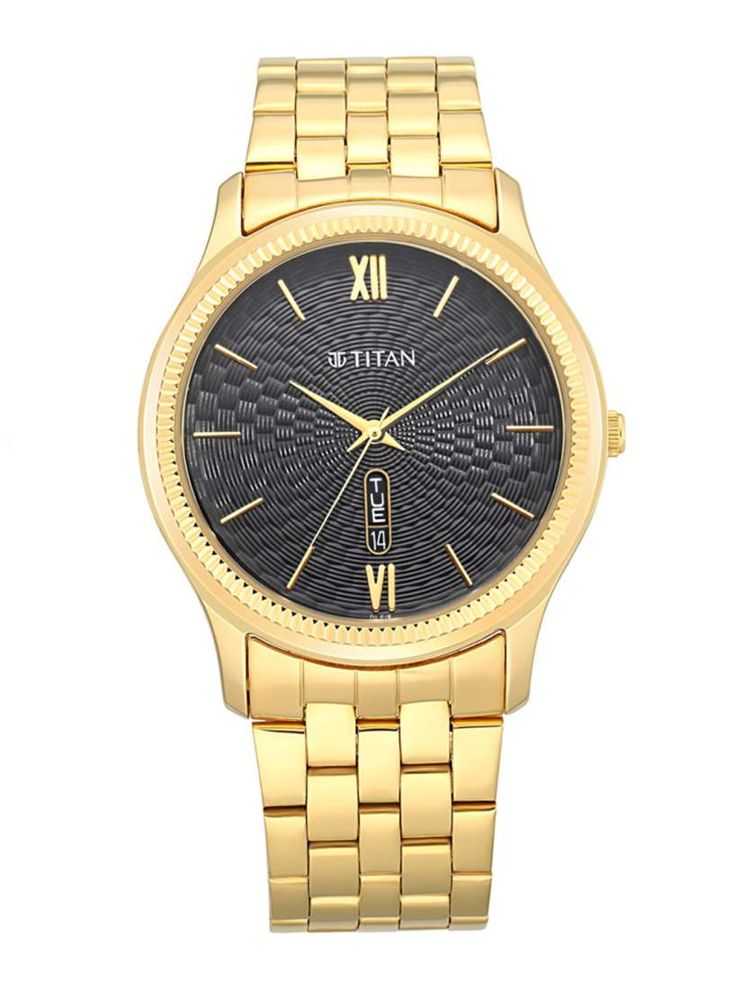 Titan golden watch with black dial online