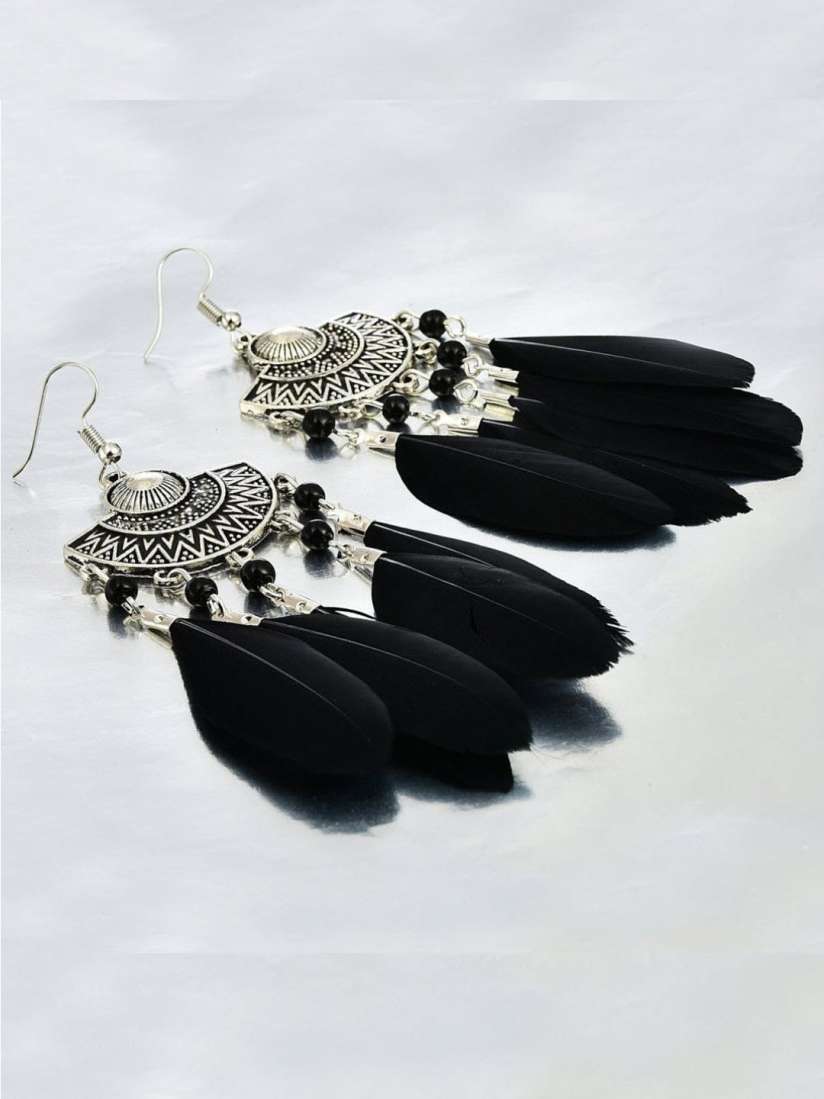 Feather earrings myntra 2025