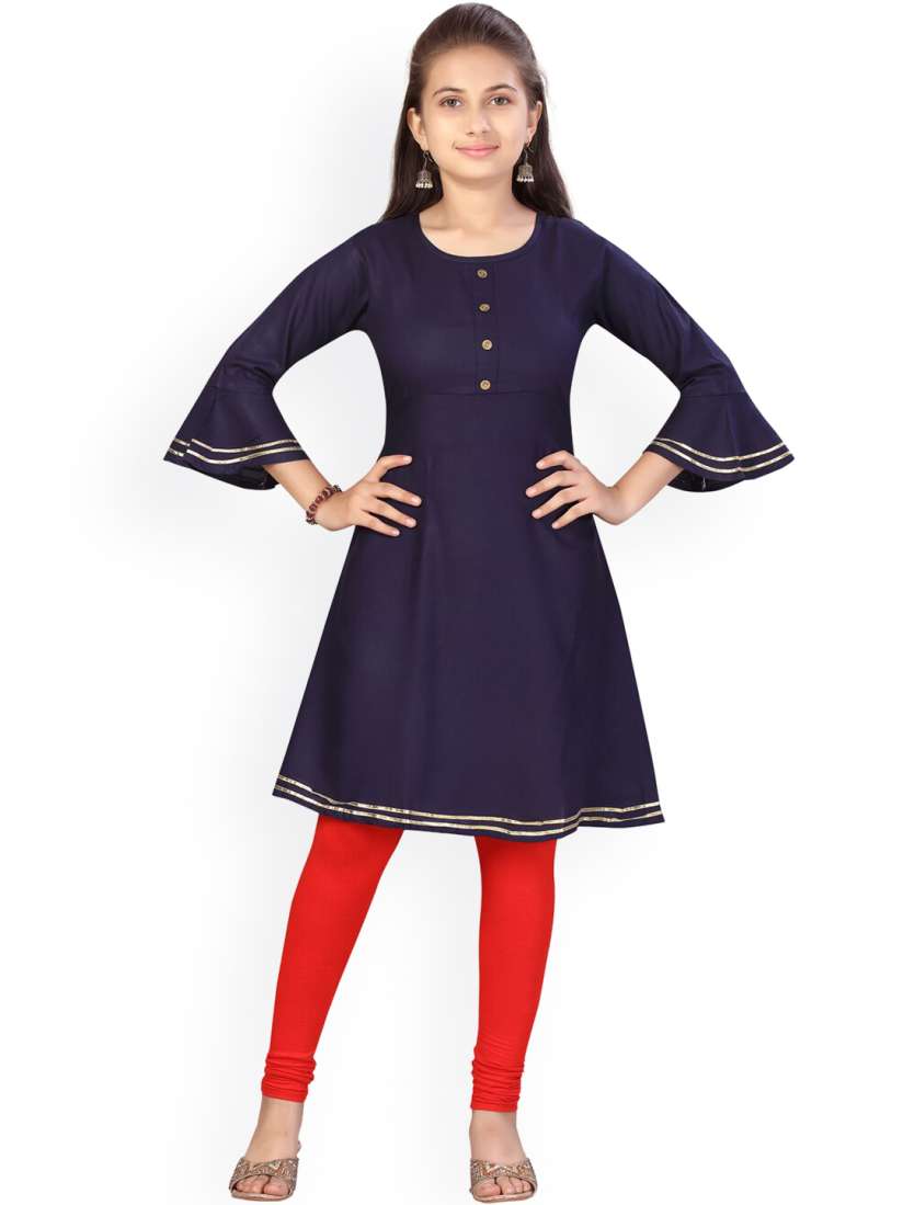 Buy Aarika Girls Navy Blue Solid Kurti Kurtis for Girls 14207516 Myntra