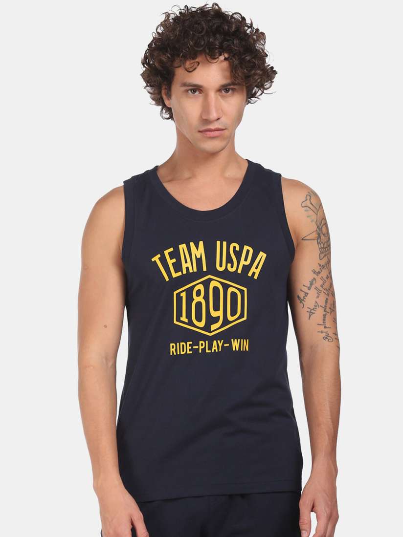 Us polo assn men's printed cotton vest outlet
