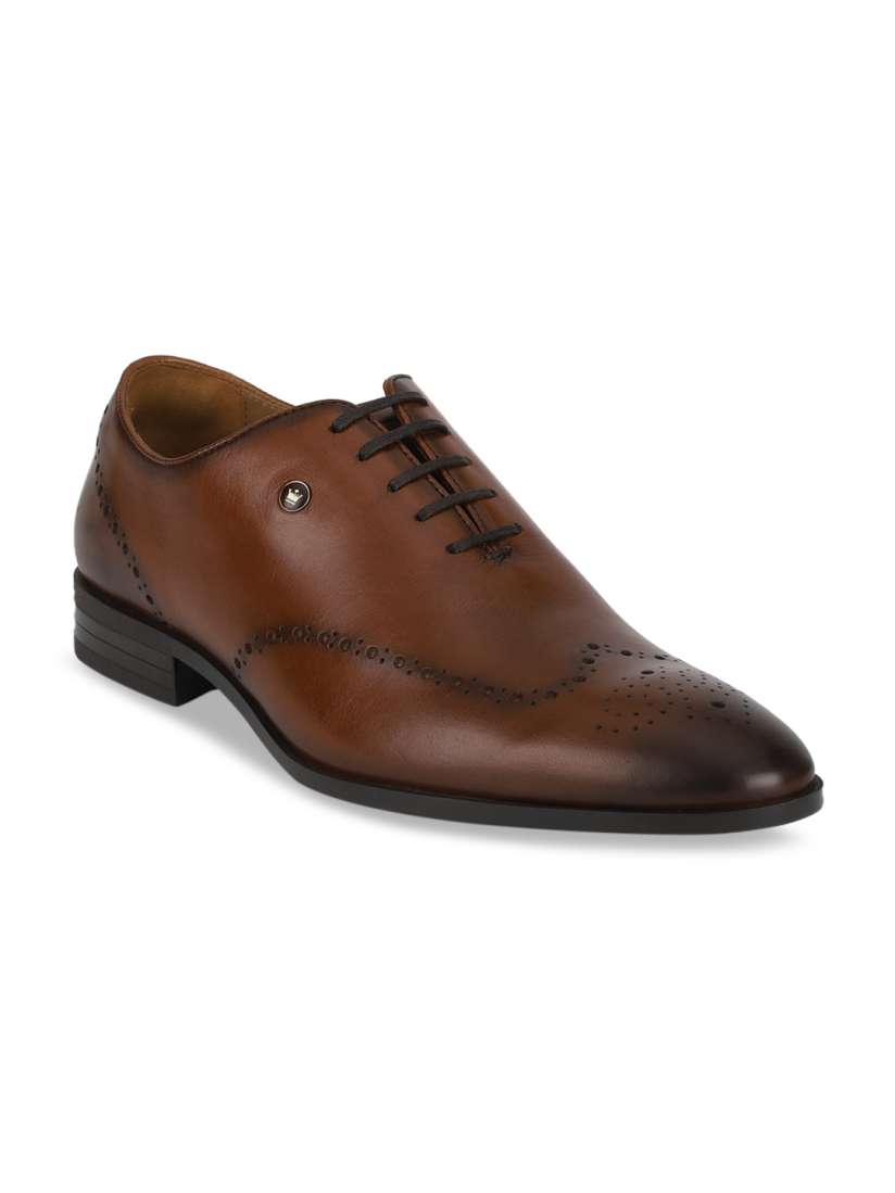 Buy Louis Philippe Men Brown Solid Leather Formal Brogues Formal Shoes for Men 14219428 Myntra