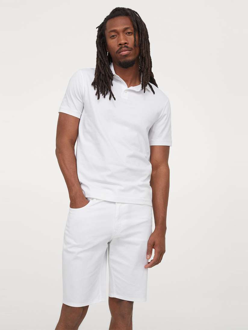White polo shorts men discount
