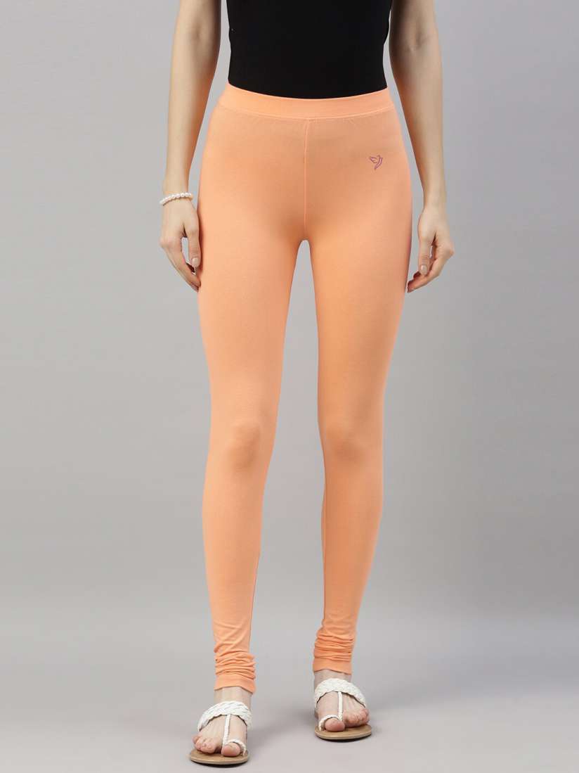 Buy TWIN BIRDS Women Peach Coloured Solid Churidar Length Leggings Leggings for Women 14222876 Myntra