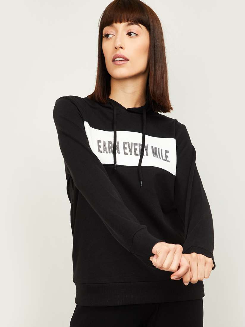 Buy Kappa Women Black Printed Sweatshirt Sweatshirts for Women 14037478 Myntra