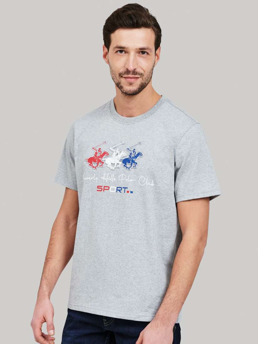 Buy Beverly Hills Polo Club Men Grey Printed Round Neck T shirt Tshirts for Men 14053008 Myntra