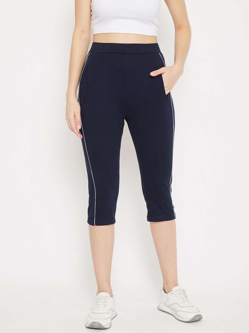 Buy C9 AIRWEAR Women Navy Blue Solid Running Capris Capris for Women 14293144 Myntra