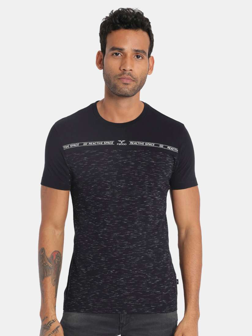 Buy Flying Machine Men Black Printed Round Neck T shirt Tshirts for Men 14305384 Myntra
