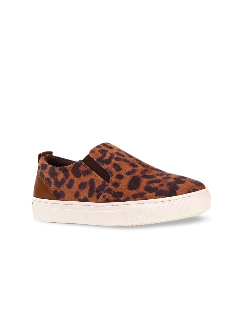 Buy FOREVER 21 Women Brown Leopard Printed Slip On Sneakers Casual Shoes for Women 14296468 Myntra