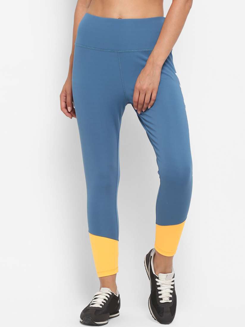 Buy UCLA Women Blue Yellow Solid Tights Tights for Women 14305004 Myntra